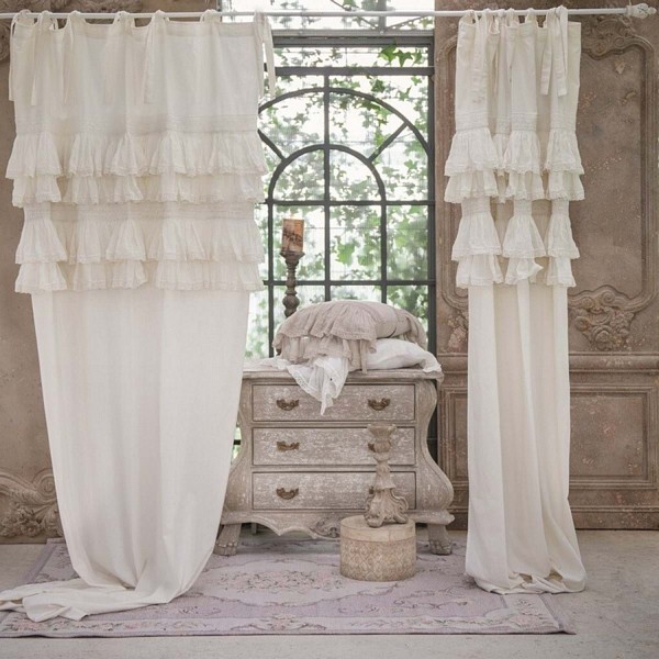 PROWANSALSKA ZASŁONA TIEPOLO BIANCO White Blanc MariClo'